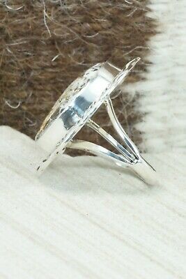 White Buffalo & Sterling Silver Ring - Samuel Yellowhair - Size 6.75
