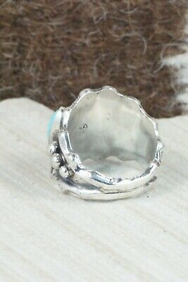Turquoise & Sterling Silver Ring - Andrew Vandever - Size 7.75