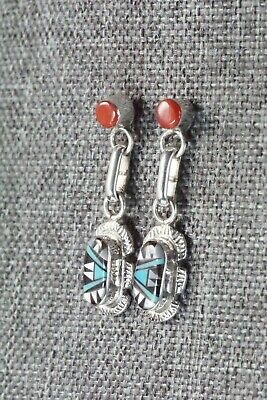 Multi Stone Inlay & Sterling Silver Earrings - Ernest Leekela