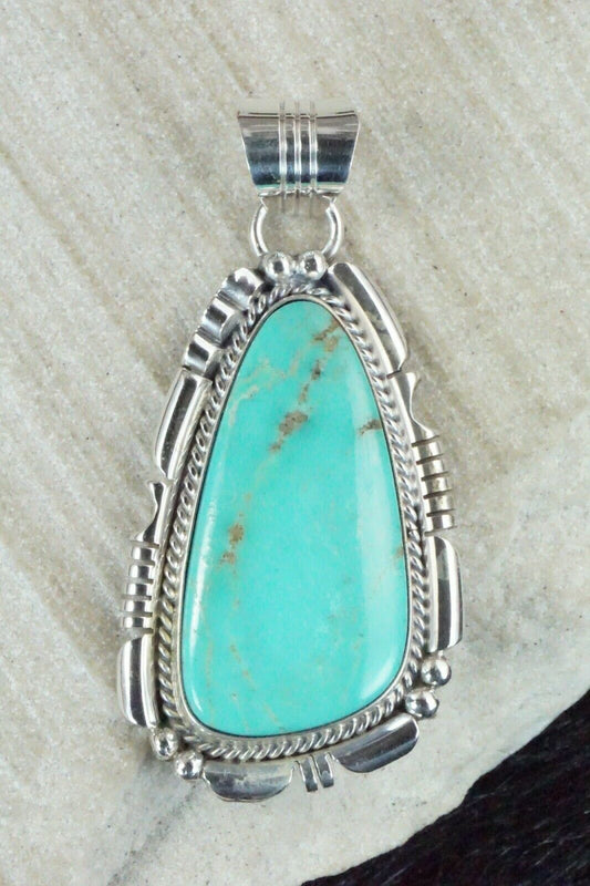 Turquoise & Sterling Silver Pendant - Samuel Yellowhair