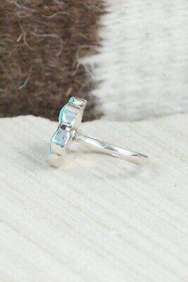 Turquoise & Sterling Silver Ring - Floria Shetima - Size 8