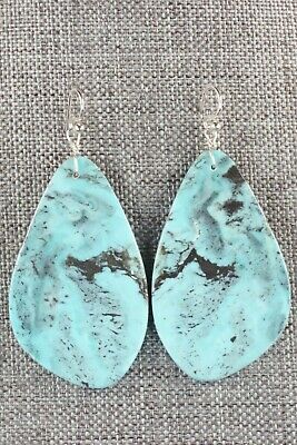 Turquoise & Sterling Silver Earrings - Ella Mae Garcia
