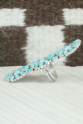Turquoise and Sterling Silver Ring - Justina Wilson - Size 7.75