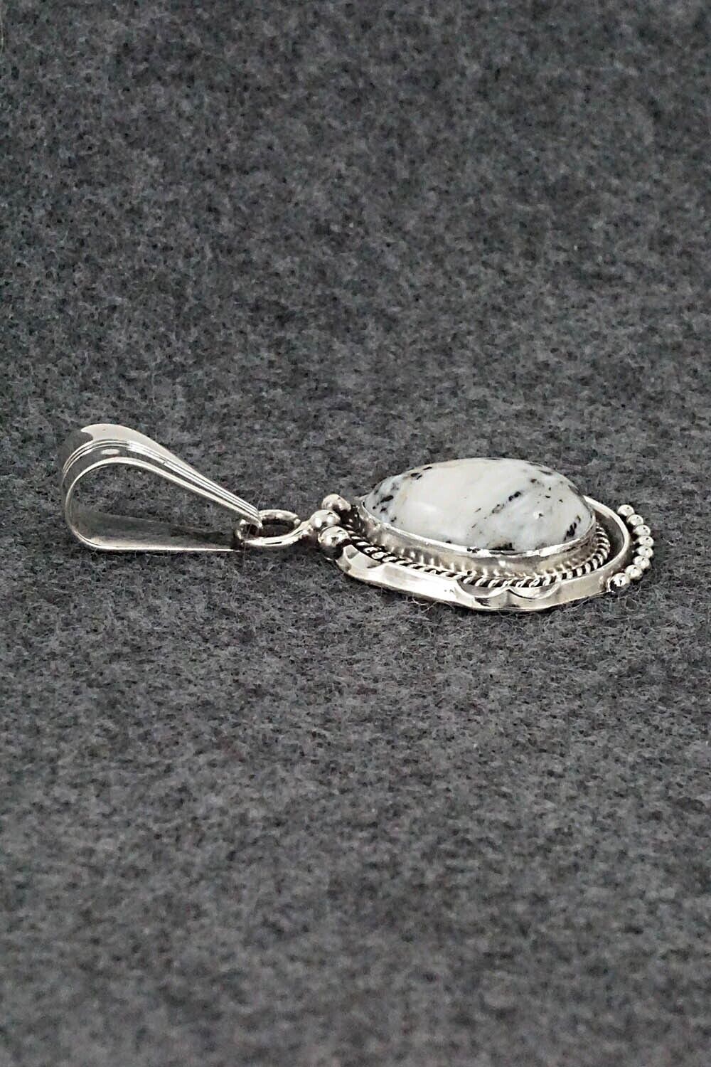 White Buffalo & Sterling Silver Pendant - Samuel Yellowhair