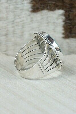Navajo Turquoise & Sterling Silver Ring - Jeanette Saunders - Size 11.75