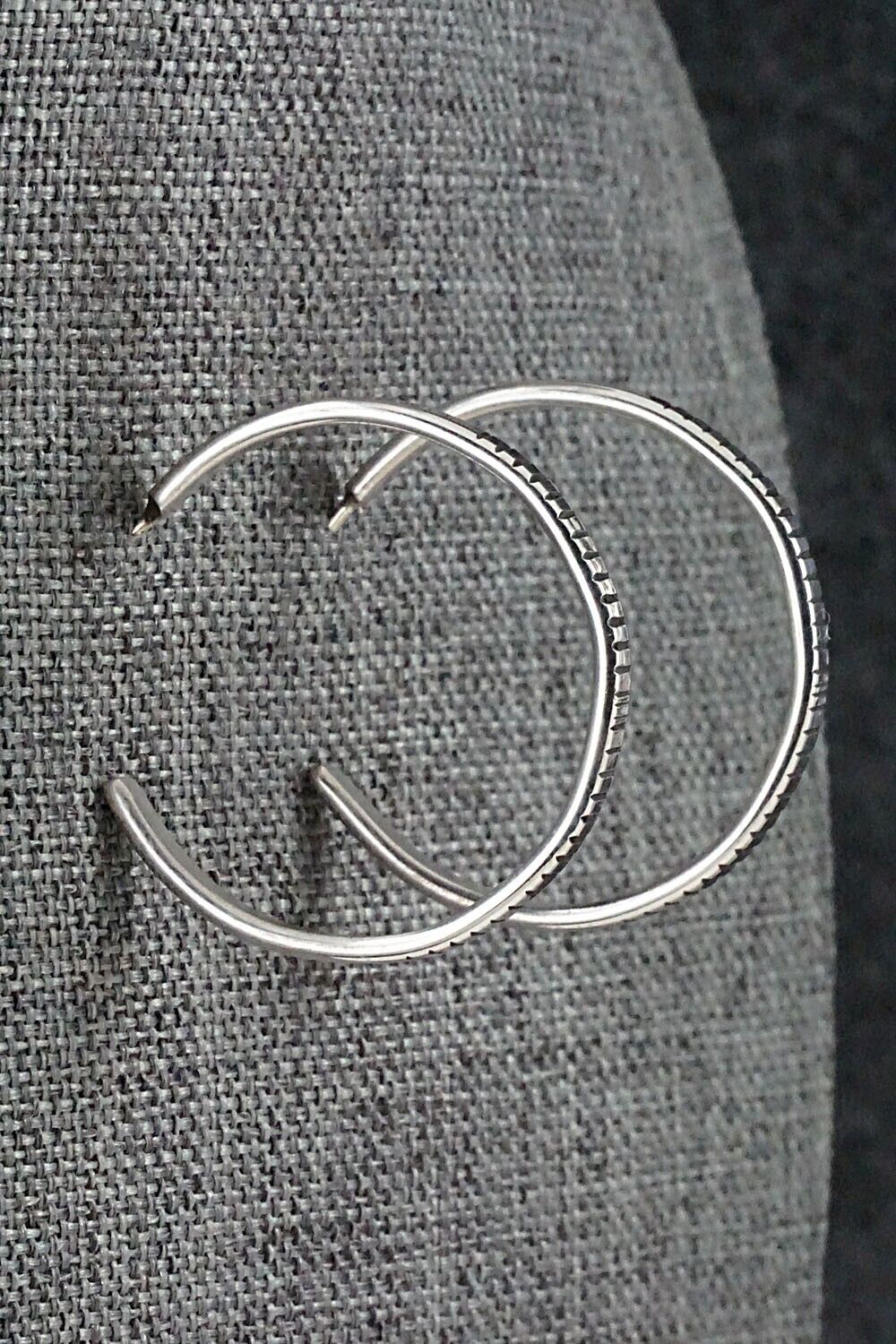 Sterling Silver Hoop Earrings - Elaine Tahe