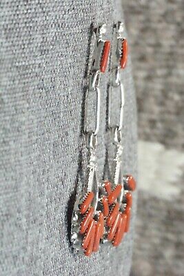 Coral & Sterling Silver Earrings - Carlene Hattie