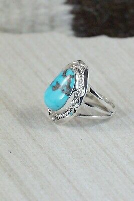 Turquoise & Sterling Silver Ring - Samuel Yellowhair - Size 6.75