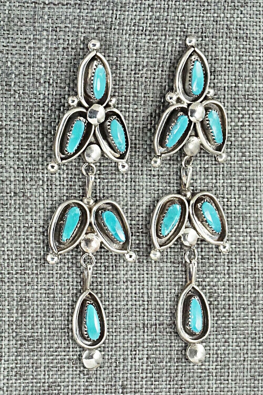 Turquoise & Sterling Silver Earrings - Viola Bobelu