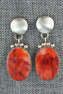 Spiny Oyster and Sterling Silver Earrings - Selina Warner