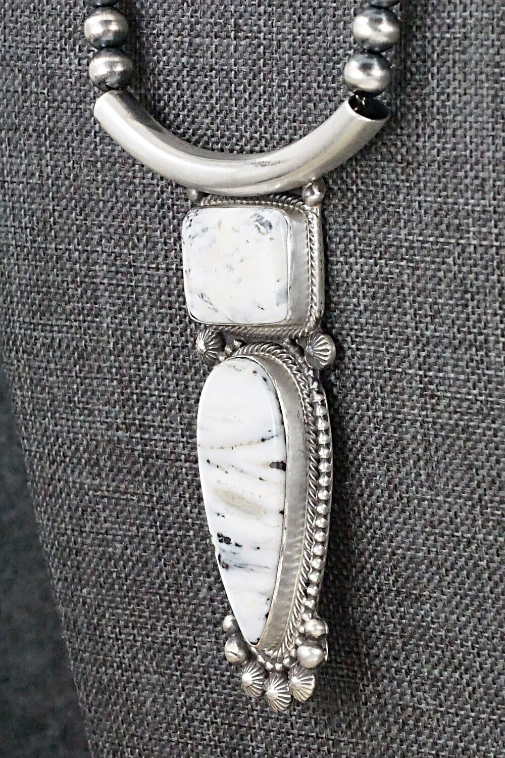 White Buffalo & Sterling Silver Necklace - Tom Lewis