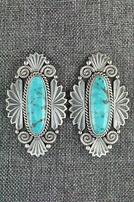 Turquoise & Sterling Silver Earrings - Michael Calladitto