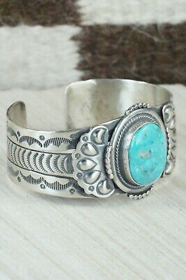 Navajo Turquoise and Sterling Silver Bracelet - Raymond Delgarito