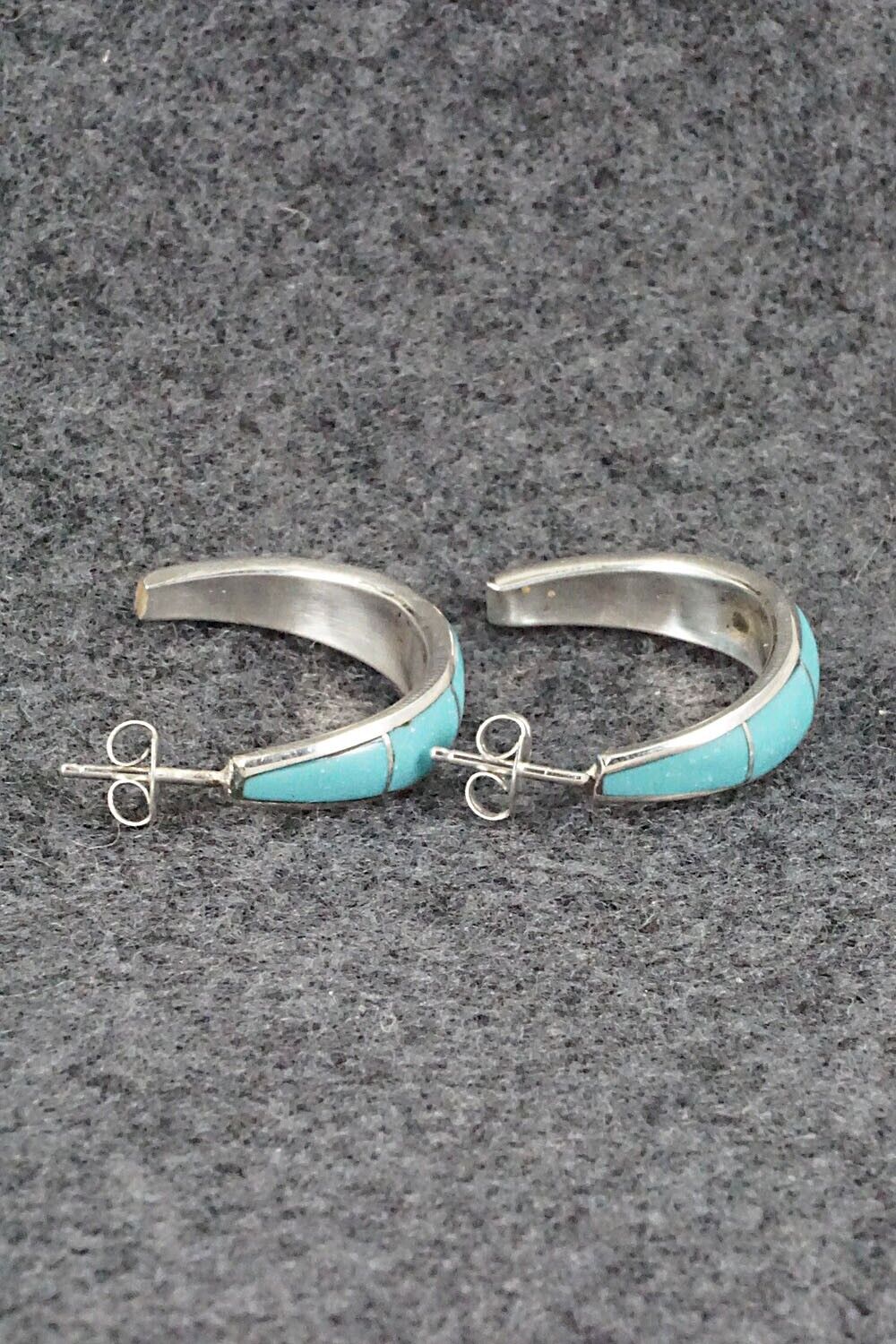 Turquoise & Sterling Silver Earrings - Philbert Chavez