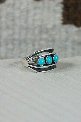Navajo Turquoise and Sterling Silver Ring - James Bahe - Size 6.75 - High Lonesome Trading