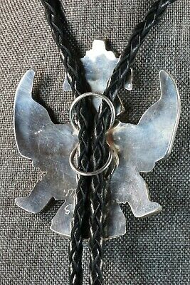 Zuni Inlay Dancer & Sterling Silver Bolo Tie - Marisa Selecion