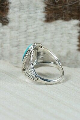 Navajo Turquoise & Sterling Silver Ring - Bobby Platero - Size 9.5
