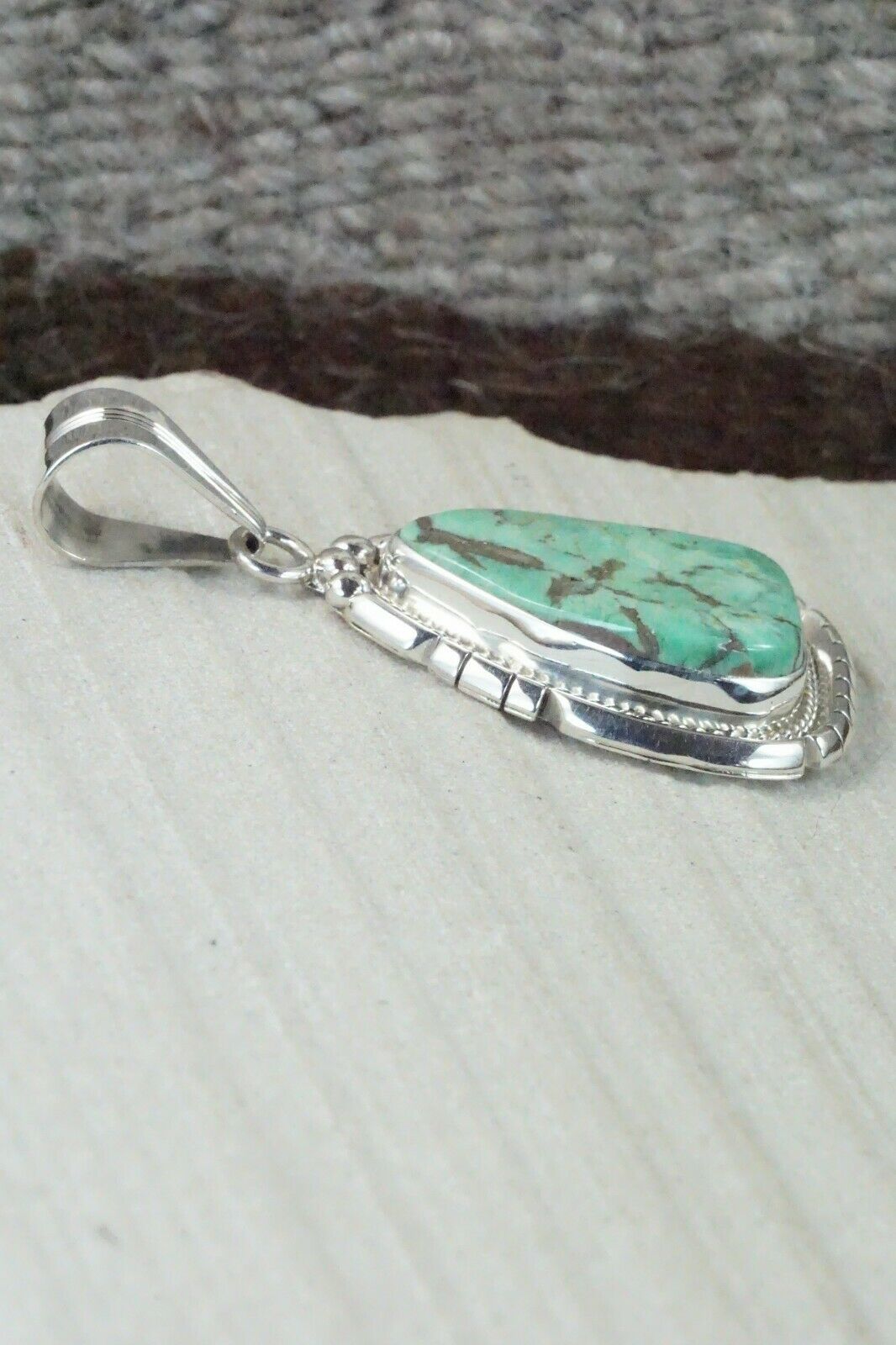 Turquoise & Sterling Silver Pendant - Samuel Yellowhair