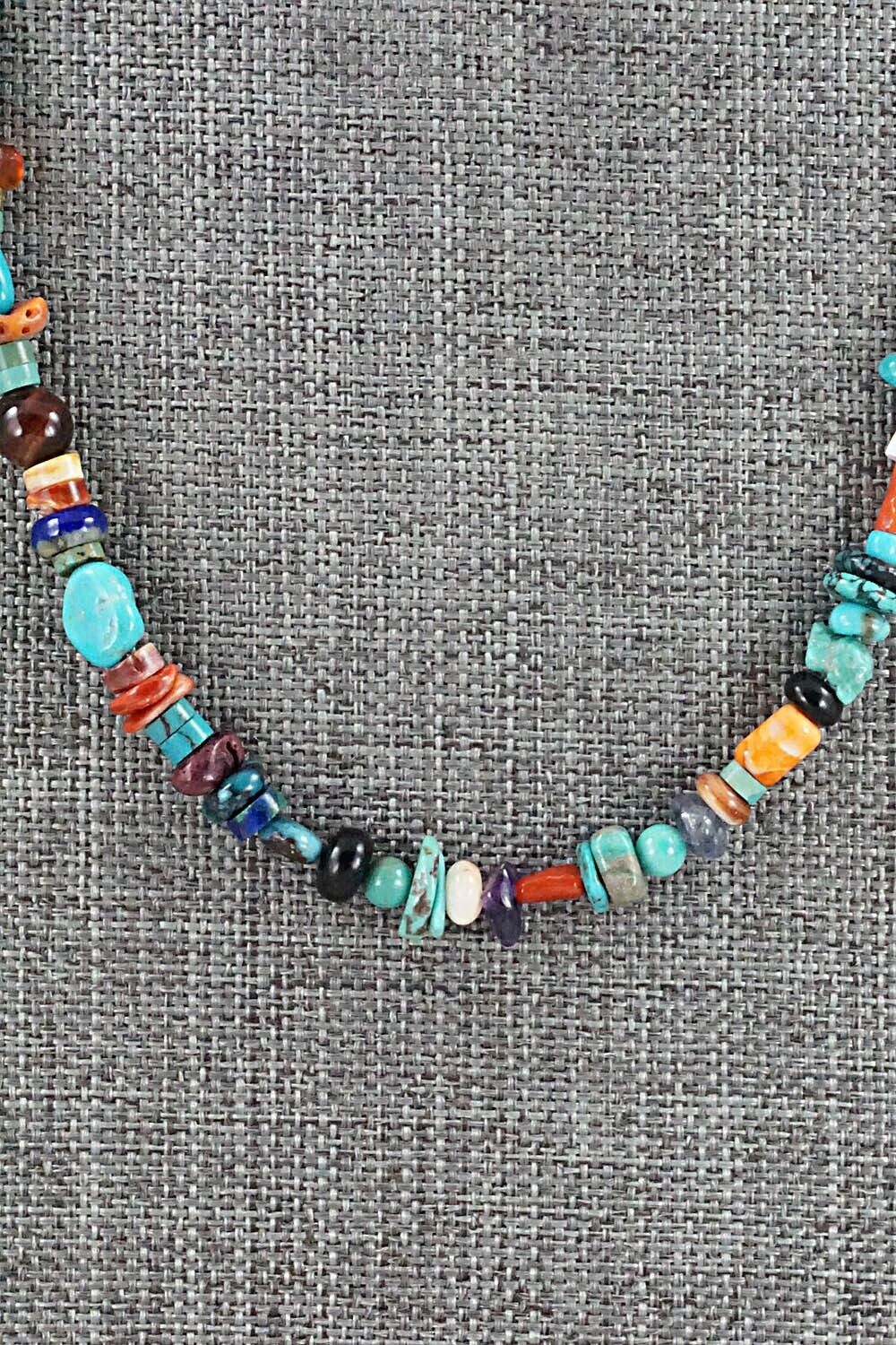Multi Stone and Sterling Silver Necklace - Helen Tsosie