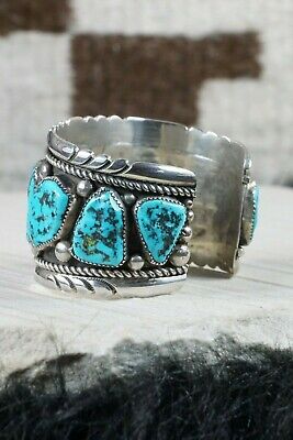 Zuni Turquoise and Sterling Silver Bracelet - Robert Leekya - High Lonesome Trading