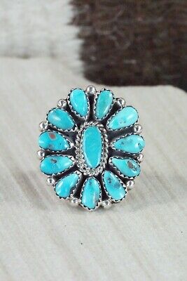 Turquoise and Sterling Silver Ring - Eunise Wilson - Size 7.5