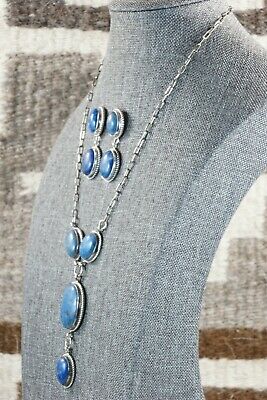 Navajo Lapis & Sterling Silver Necklace Set - Alvin Joe