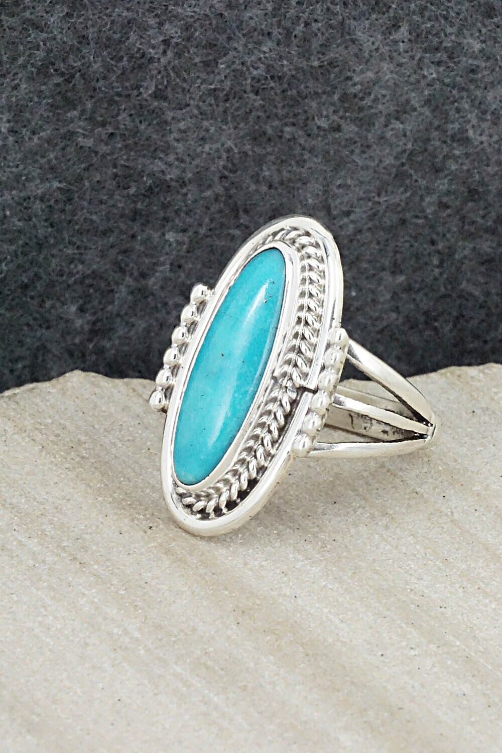 Turquoise & Sterling Silver Ring - Samuel Yellowhair - Size 5.75