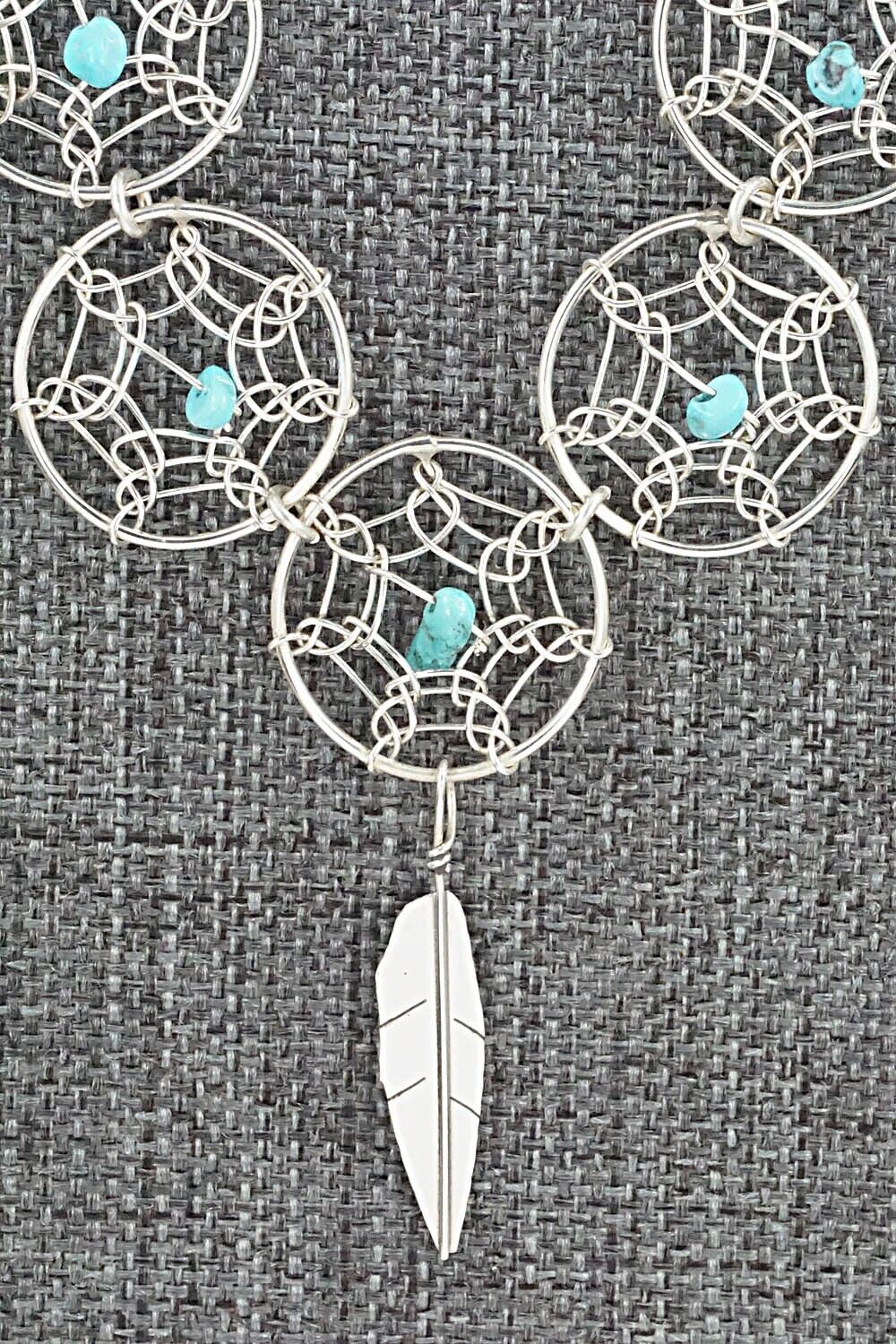 Turquoise & Sterling Silver Necklace - Lorenzo Arviso Jr.