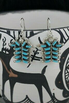 Zuni Turquoise & Sterling Silver Earrings - Vickie Johnson - High Lonesome Trading