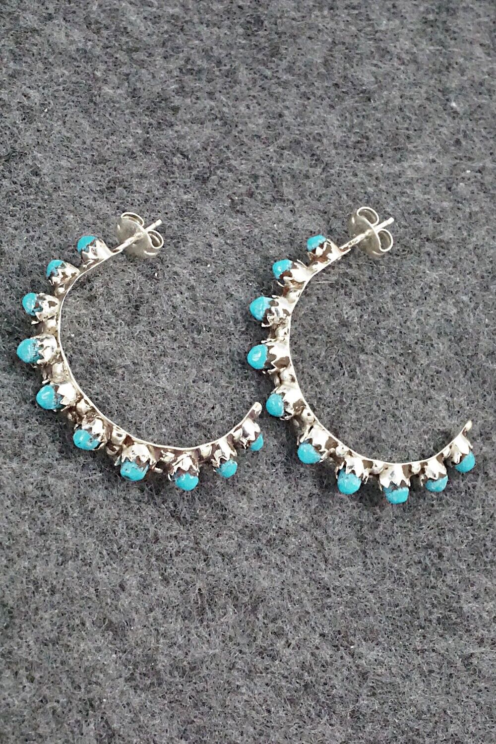 Turquoise & Sterling Silver Earrings - Anderson Waikanina