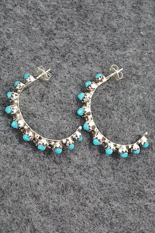 Turquoise & Sterling Silver Earrings - Anderson Waikanina