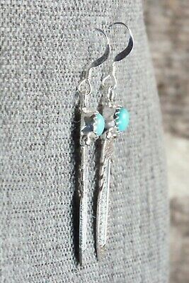 Turquoise & Sterling Silver Earrings - Lee Shorty