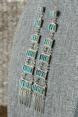 Zuni Turquoise & Sterling Silver Earrings - Ashley Laate - High Lonesome Trading