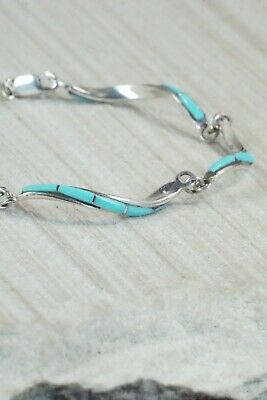 Turquoise & Sterling Silver Link Bracelet - Terrance Panteah