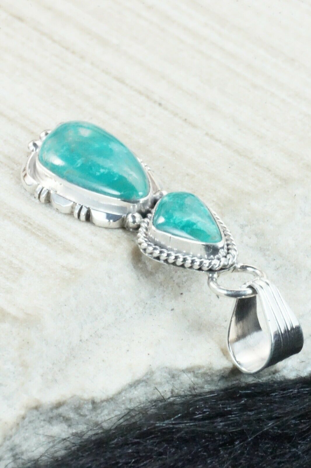 Turquoise & Sterling Silver Pendant - Marita Benally