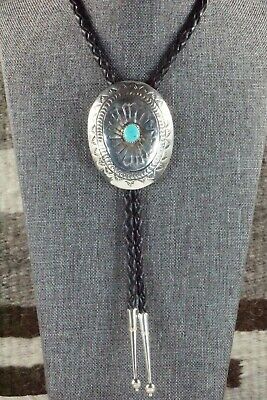 Navajo Turquoise & Sterling Silver Bolo Tie - Carson Blackgoat