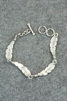 Sterling Silver Feather Link Bracelet - Joe Mace