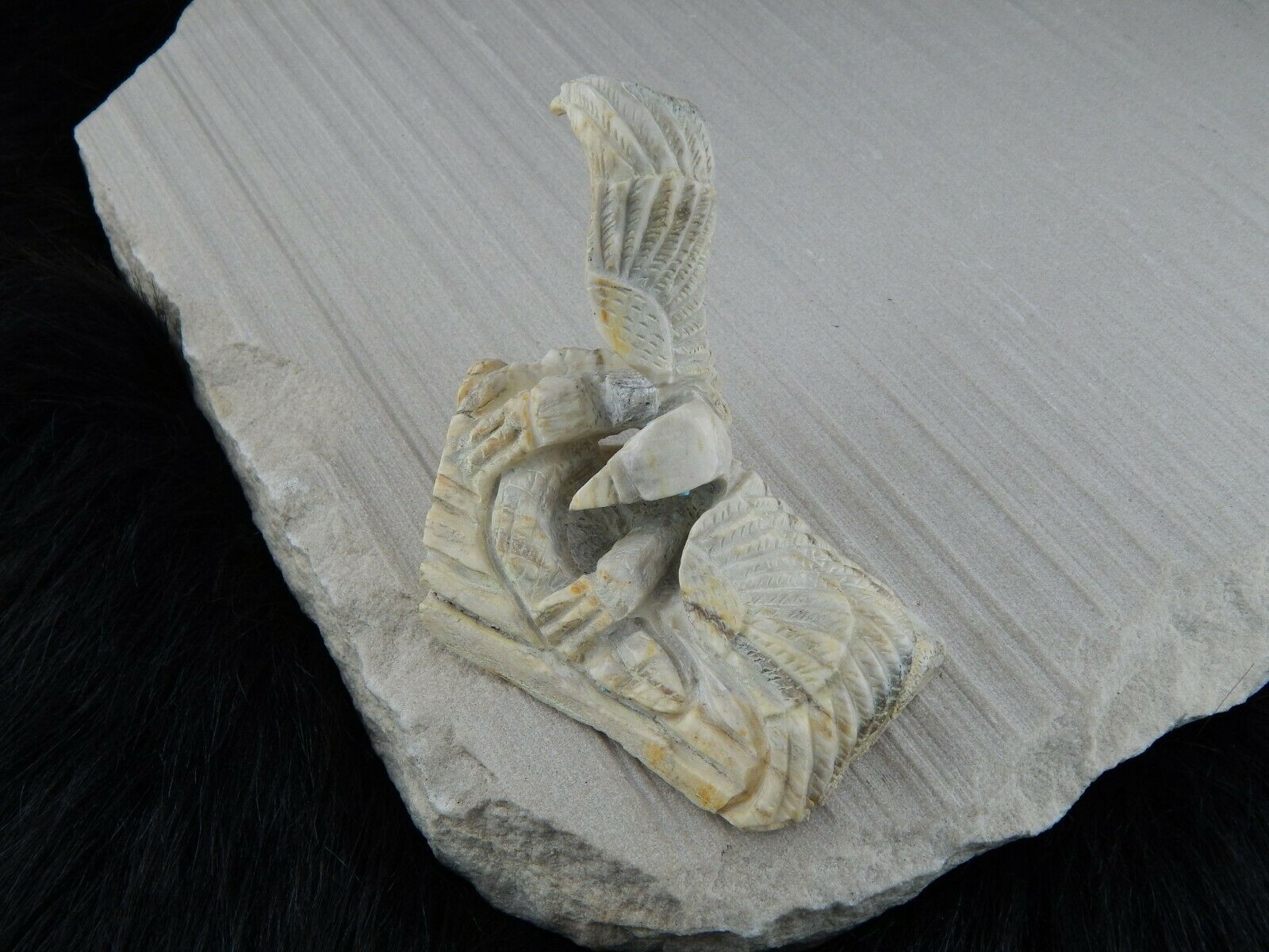 Eagle Zuni Fetish Carving - Jerrold Lahaleon - High Lonesome Trading