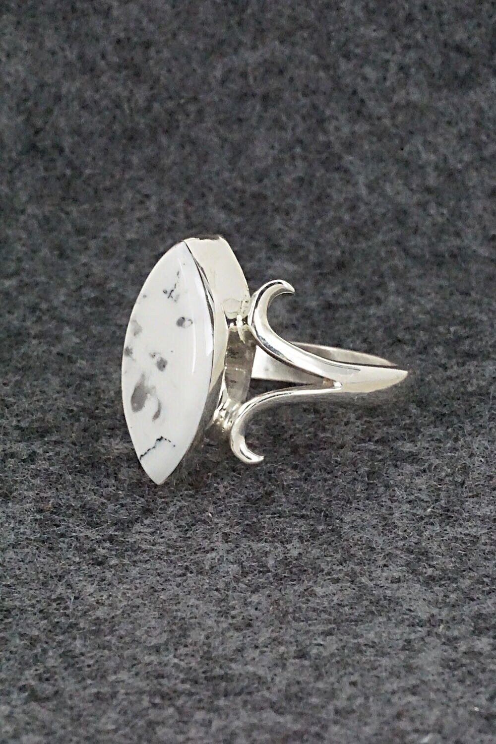 White Buffalo & Sterling Silver Ring - Larry Castillo - Size 6.75