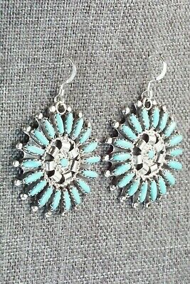 Turquoise & Sterling Silver Earrings - Nathaniel Nez