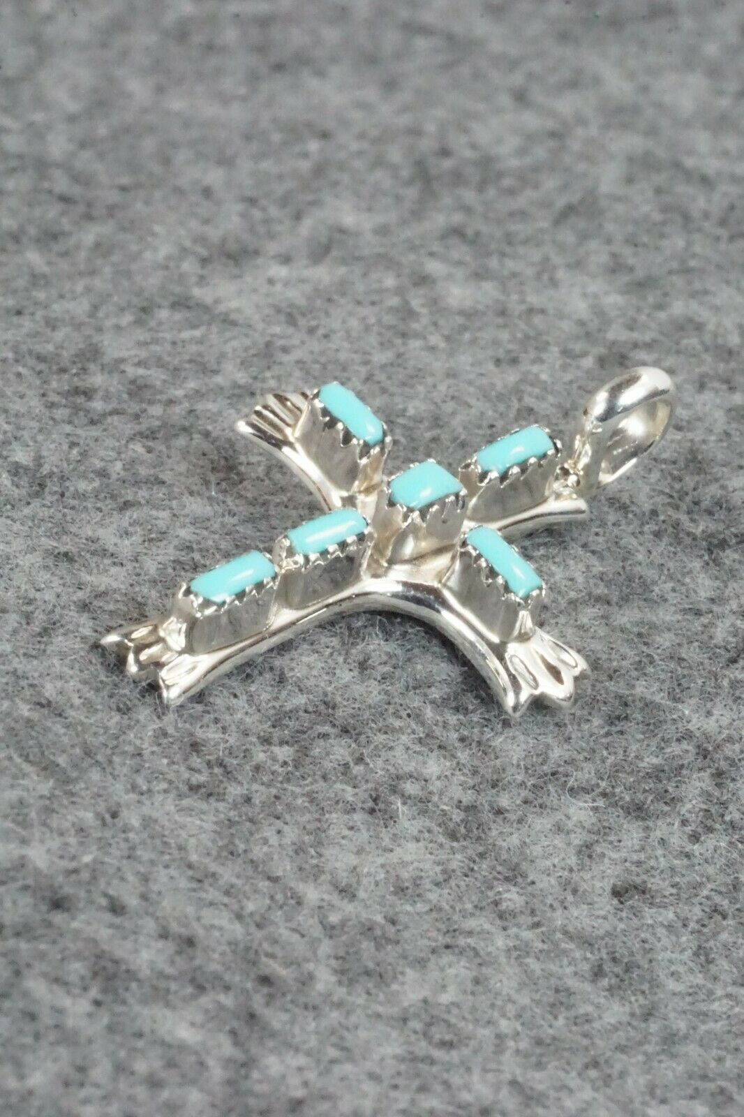 Turquoise & Sterling Silver Pendant - Lupe Leekity