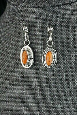 Navajo Spiny Oyster and Sterling Silver Earrings - Angeline Platero - High Lonesome Trading