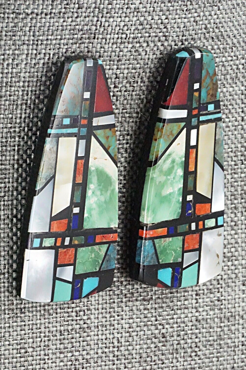 Multi Stone Inlay Earrings - Chris T. Nieto