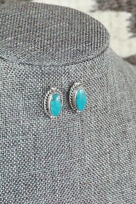Navajo Turquoise and Sterling Silver Earrings - Bucky Belin