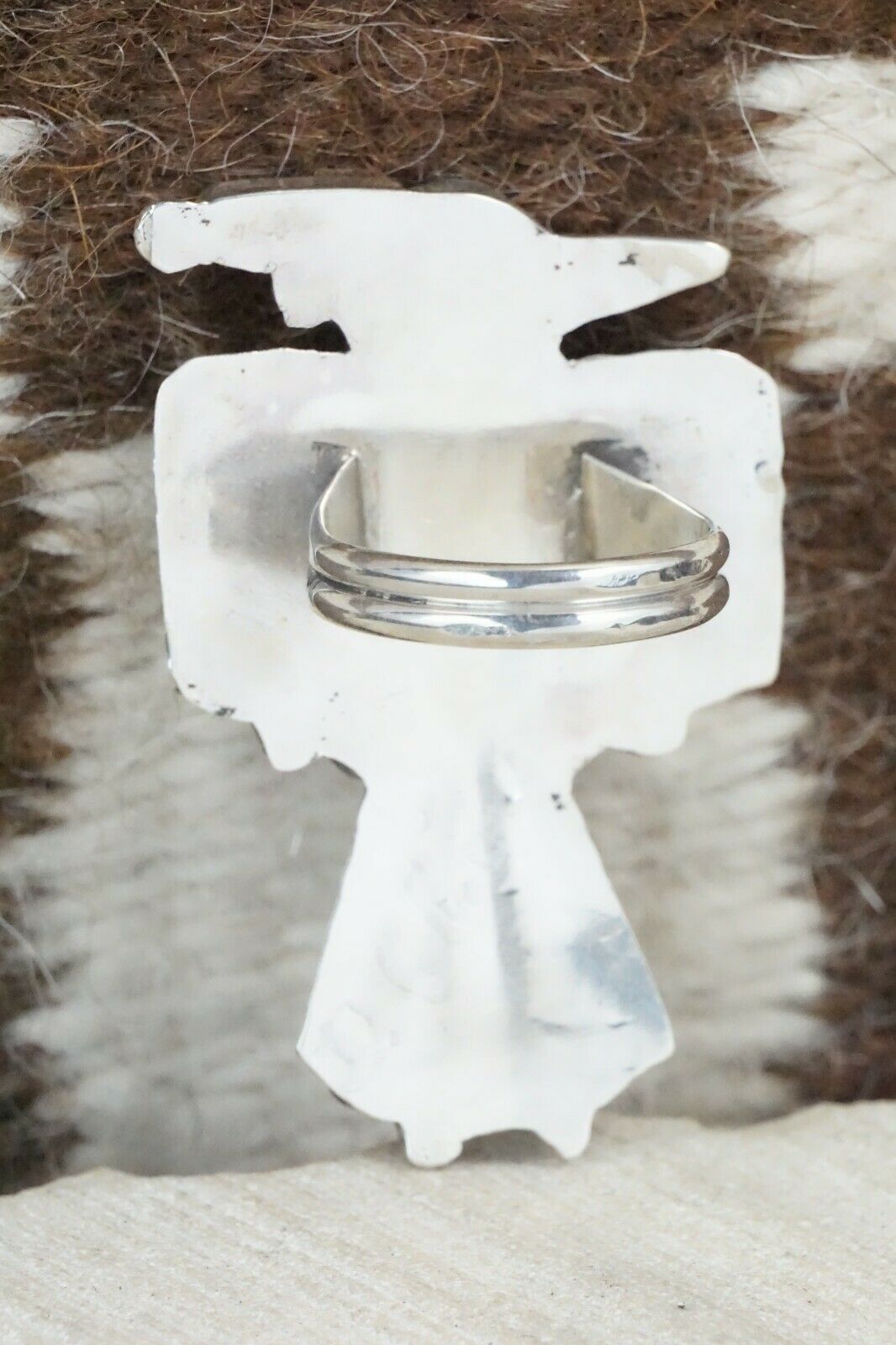 Multi Stone & Sterling Silver Inlay Ring - Delgar Cellicion - Size 5.75