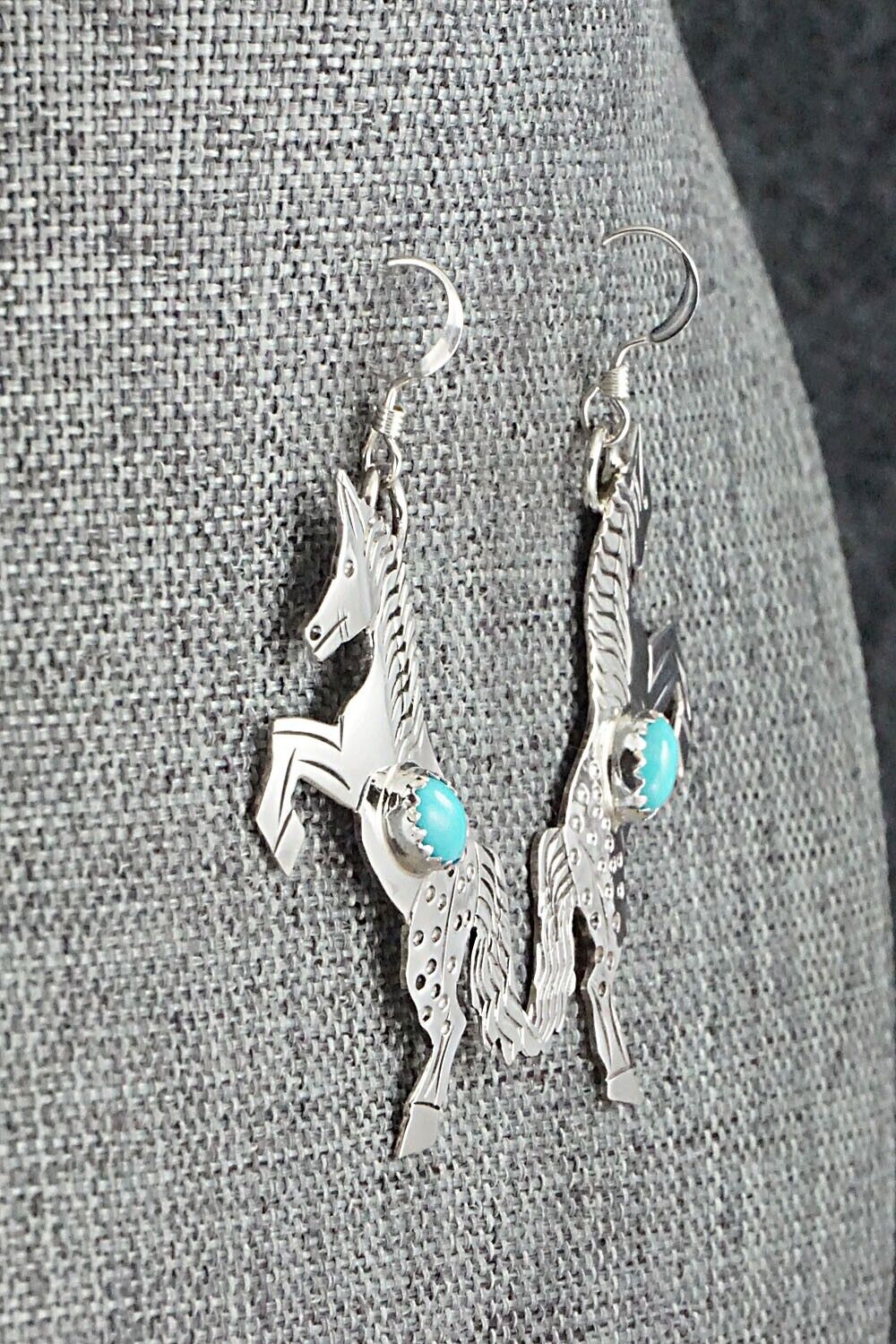 Turquoise & Sterling Silver Earrings - Louise Yazzie