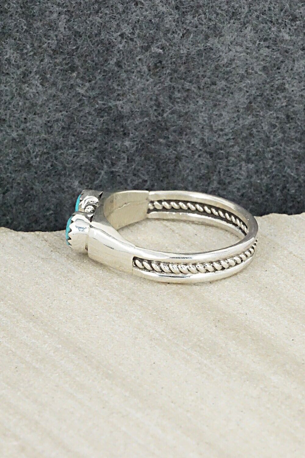Turquoise and Sterling Silver Ring - Roy Thompson - Size 11.75