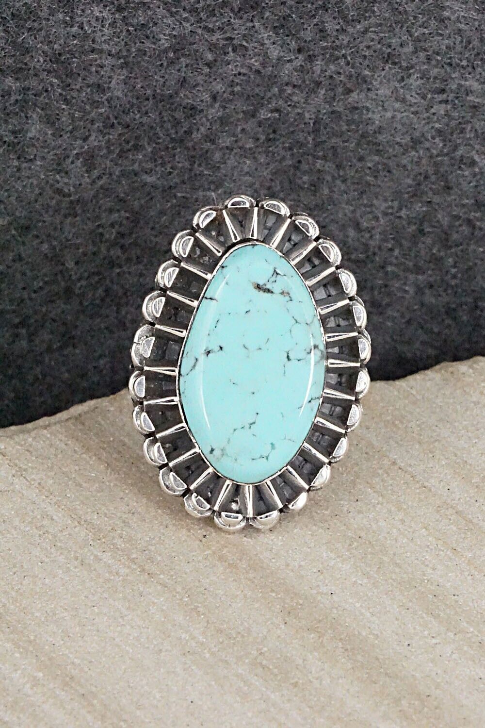 Turquoise & Sterling Silver Ring - Jimson Belin - Size 8.5
