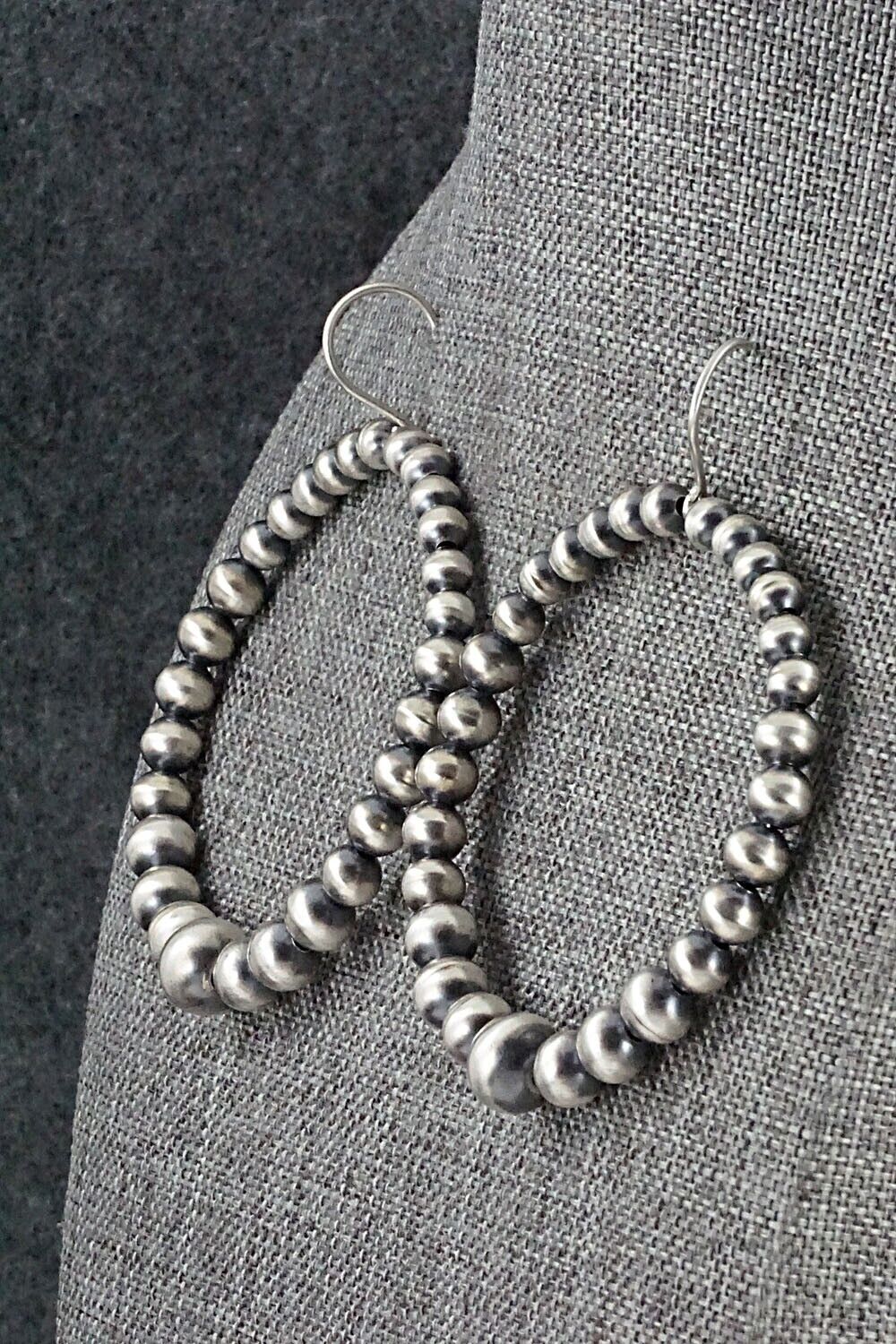 Sterling Silver Navajo Pearl Earrings - Amanda Larry