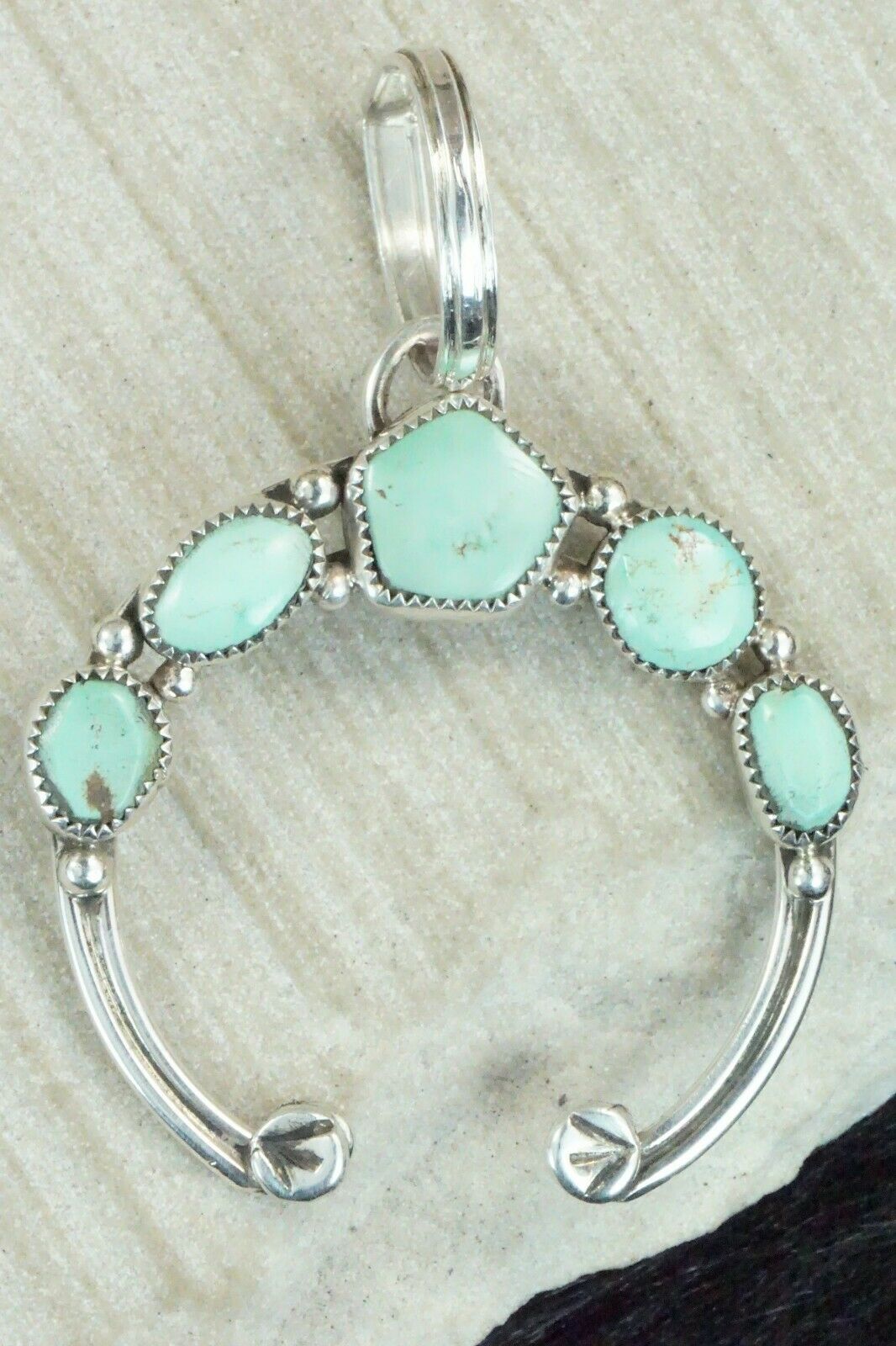 Turquoise and Sterling Silver Naja Pendant - Pricilla Reeder